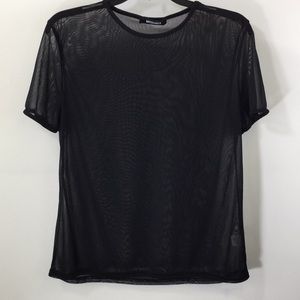 Misguided See Through Black Top Size 6